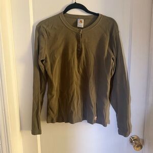 Carhartt Khaki Ribbed Henley Shirt
